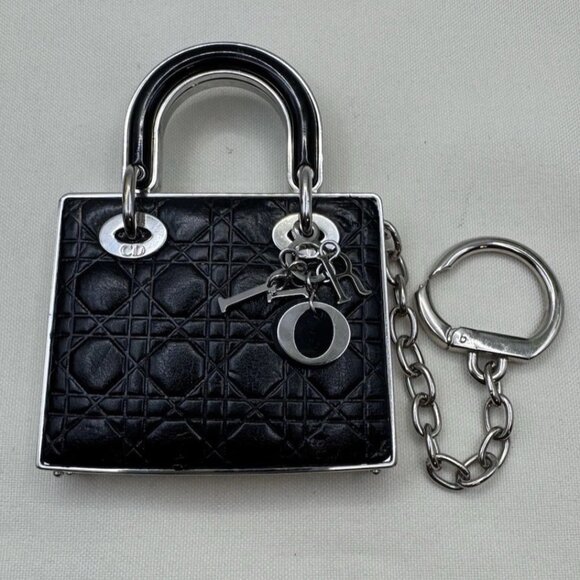 Dior Cosmetics Lady Dior Bag Charm Key Ring /Touch Up For Face Lip Gently used - Picture 1 of 9